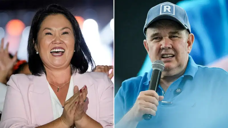 Los candidatos de derechas Keiko Fujimori y Rafael López Aliaga se perfilan para pasar a la segunda vuelta en Perú