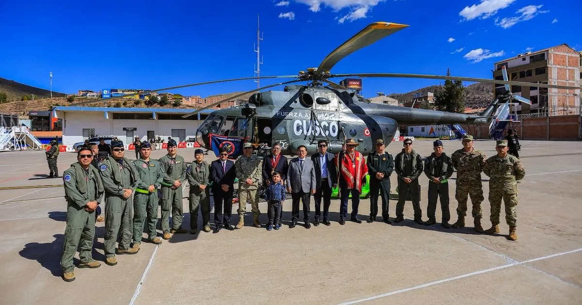 José Balcázar presenta el helicóptero Mi-17 ‘Cusco’ para emergencias y traslado del Papa León XIV durante su visita a Perú