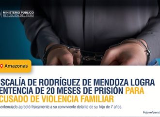 Condenan a 20 meses de prisión por violencia familiar en Amazonas tras proceso judicial acelerado