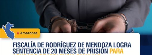 Condenan a 20 meses de prisión por violencia familiar en Amazonas tras proceso judicial acelerado